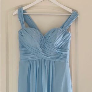 Bill Levkoff blue bridesmaid dress